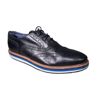 Ted Baker Men’s Erwood Black Wingtip Rubber Soles Lace Up Size 10 Style 9-12294